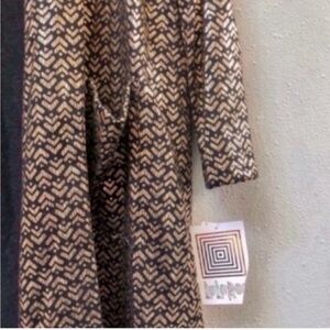 LuLaRoe Elegant Sarah Duster Black Gold Metallic
